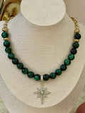 Collar Obsidiana Verde 8 mm