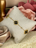 Pulsera Flor de Ébano y Cristales