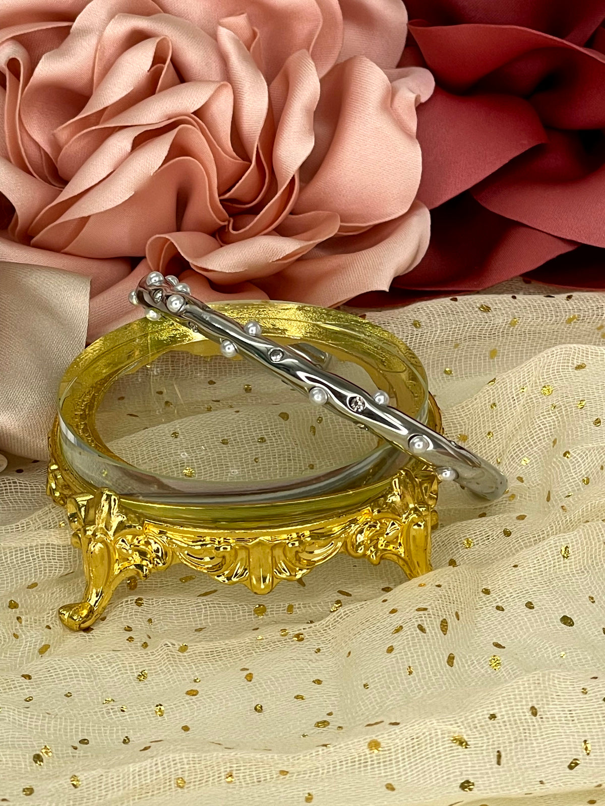 Brazalete Rígido Constelación de Perlas
