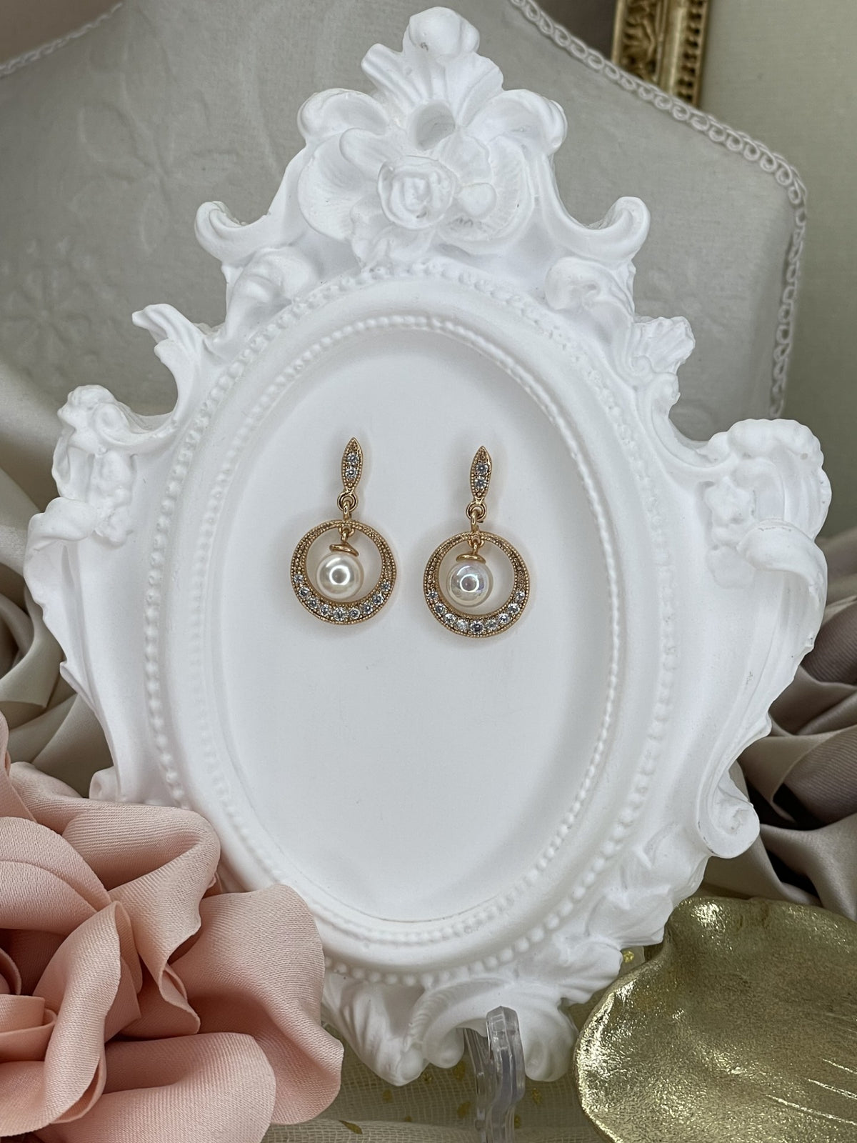 Pendientes Colgantes Círculo perla