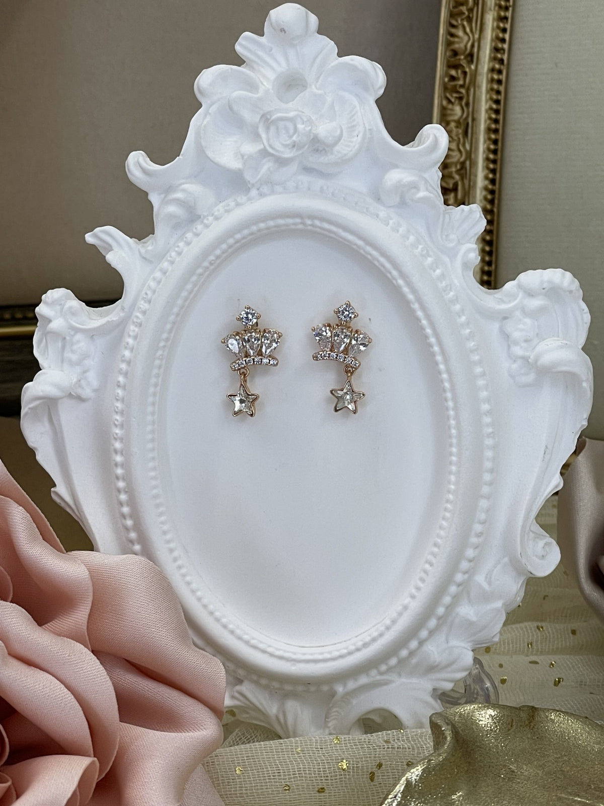 Pendientes Colgantes Corona & Estrella