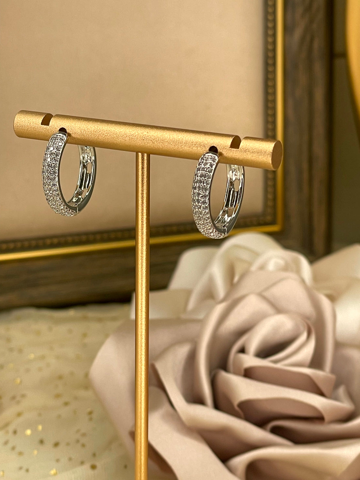 Pendientes Aro en Plata y Circonitas