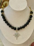 Collar Obsidiana Dorada 8 mm