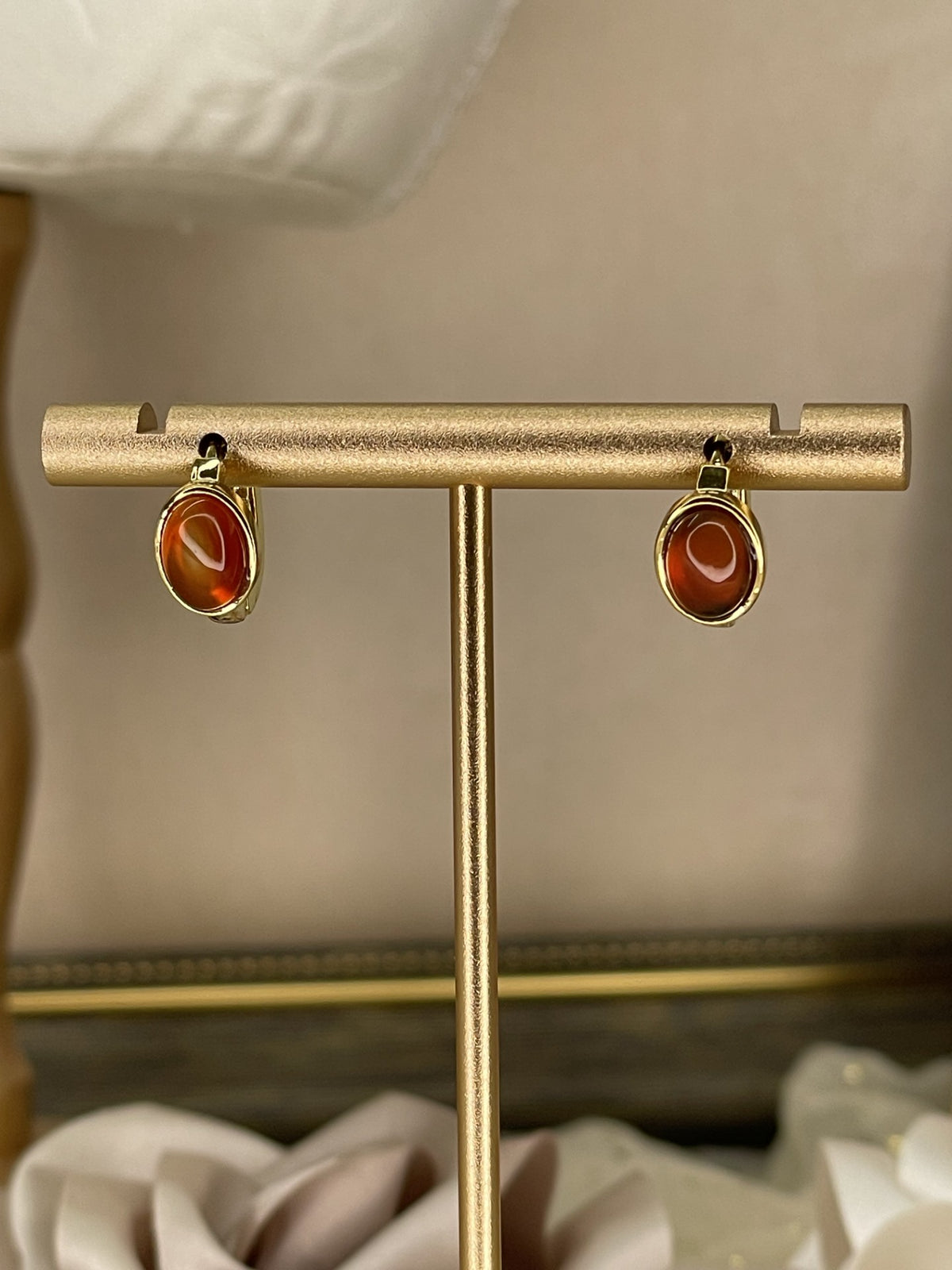 Pendientes Aros Cornalina Oval