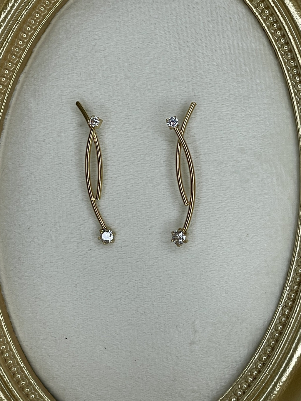 Pendientes Trepadores Dorados Aura con Circonitas