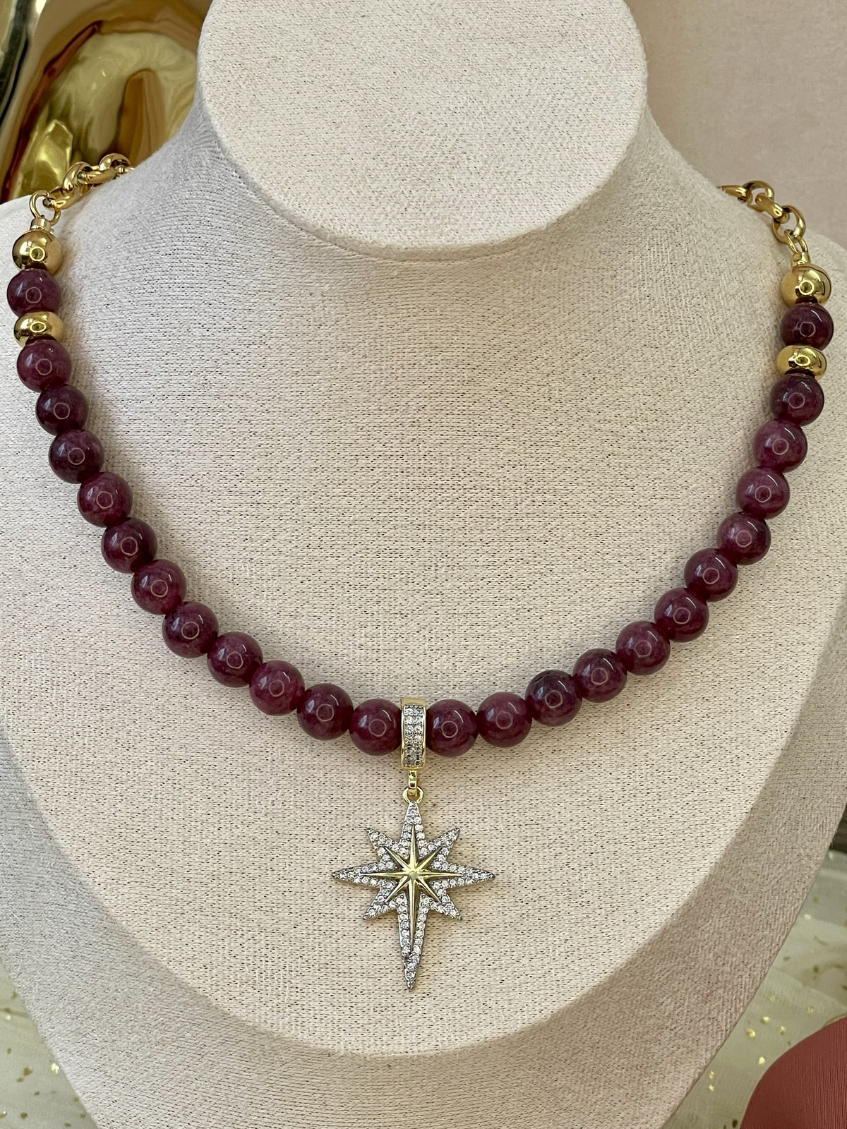 Collar granate almandino 6 mm