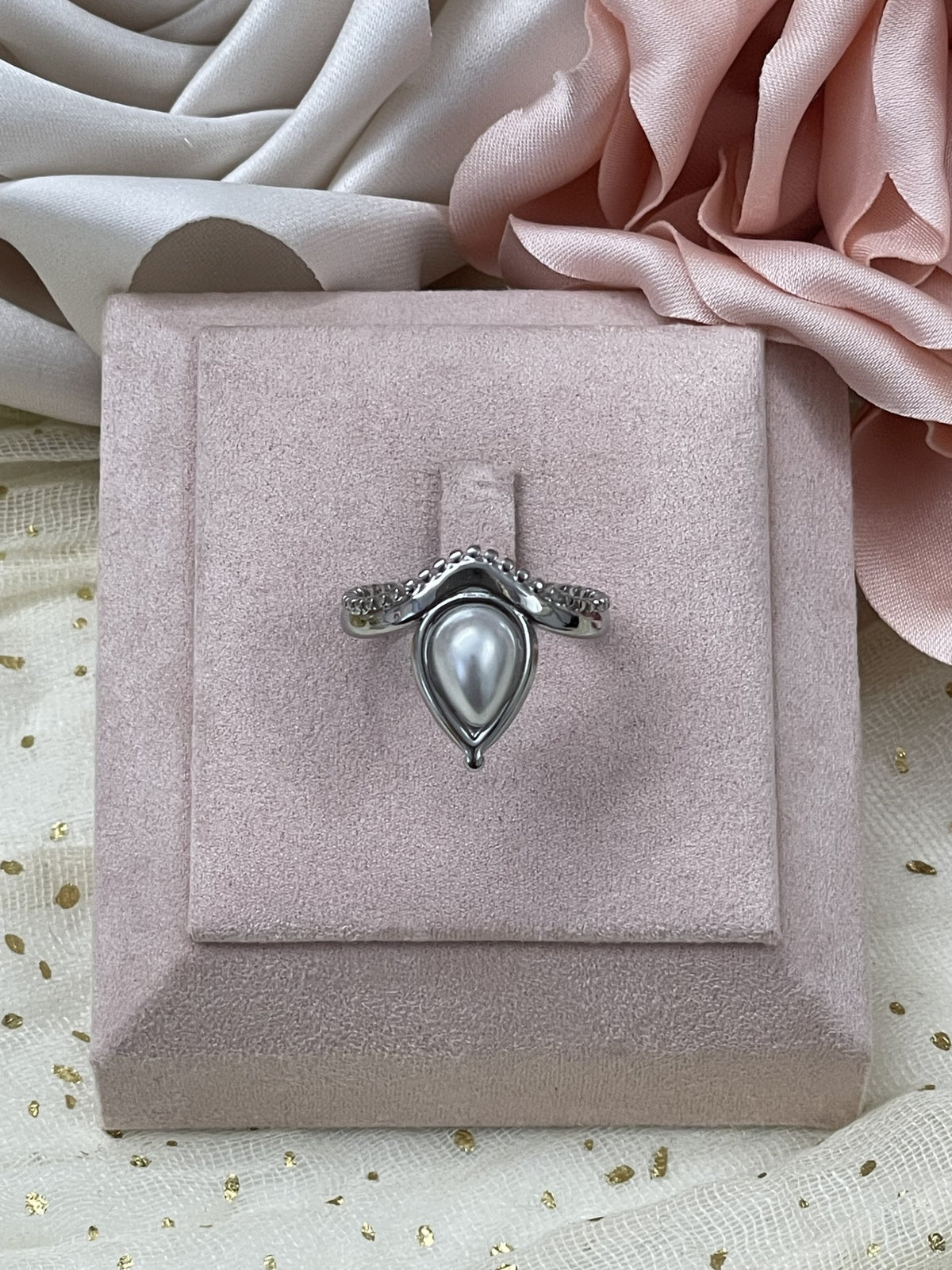 Anillo Lágrima Perla